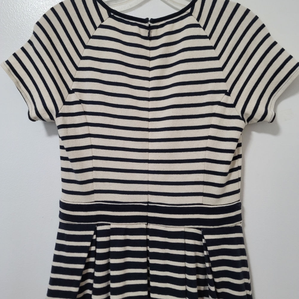 Tibi Blue White Striped Cotton Knit Skater Dress Short Sleeve Size XS - Picture 9 of 12